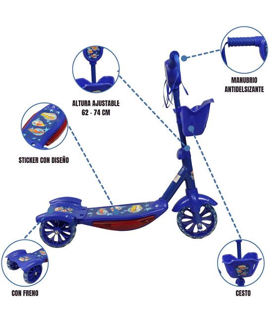 Scooter para Niños Patinete del Diablo Luces y Sonidos,Ajustable The Baby Shop - 20