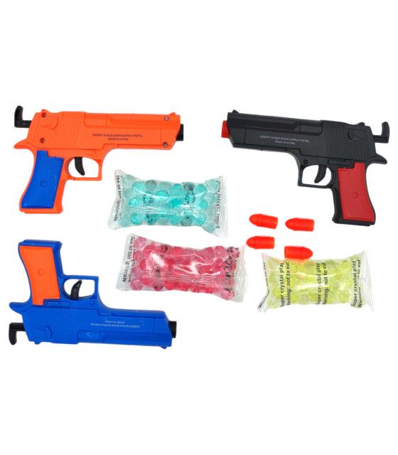Pistola de Hidrogel The Baby Shop - con 500 bolas de gel y laser Morado 